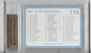 North Carolina 1989-90 Collegiate Collection #116 (Beckett 9 Mint) Card
