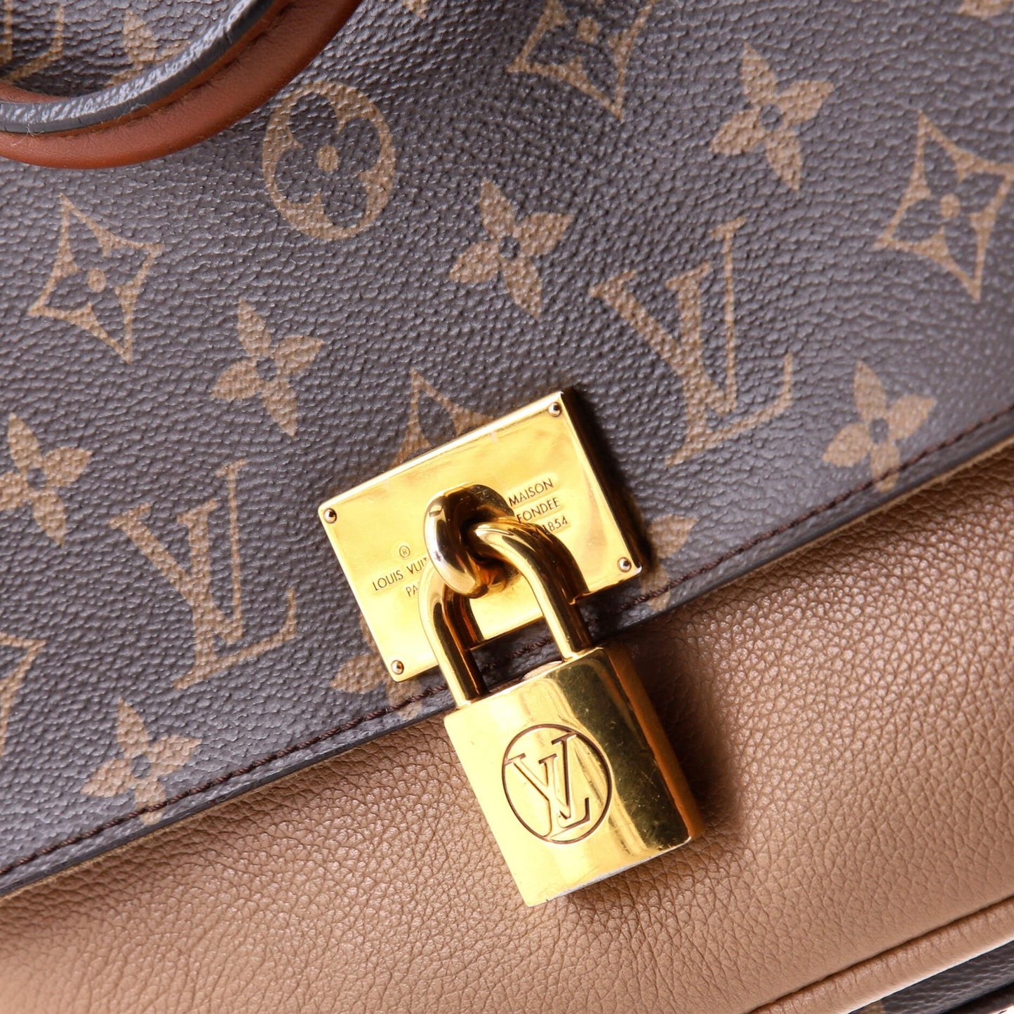 Louis Vuitton Marignan Handbag Monogram Canvas With Leather
