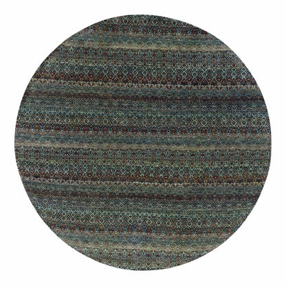 9'10"X9'10" Brown Hand Knotted Kohinoor Herrita Design Wool Round Rug