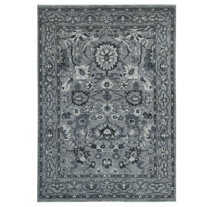9'1"X12'6" Grey Peshawar With Mahal Design Wool Hand Knotted Rug