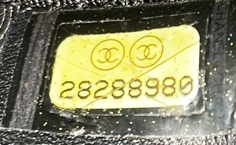 Chanel Signature O Case Pouch Printed Crocodile Embossed Calfskin Medium