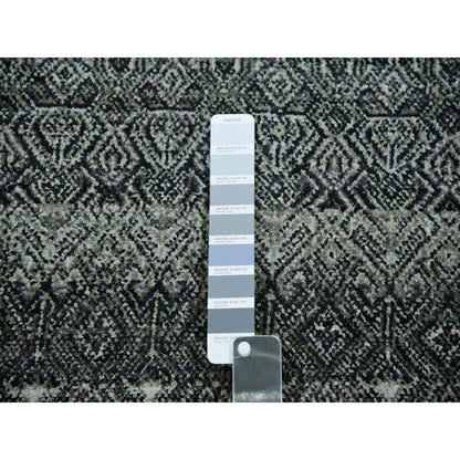 12'X12' Graphite Gray Hand Knotted Kohinoor Herrita All Wool Round Rug