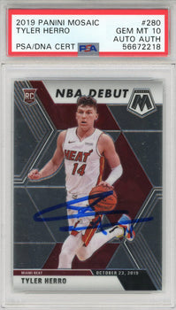 Tyler Herro Autographed 2019 Panini Mosaic Rookie Card #280 (Psa)