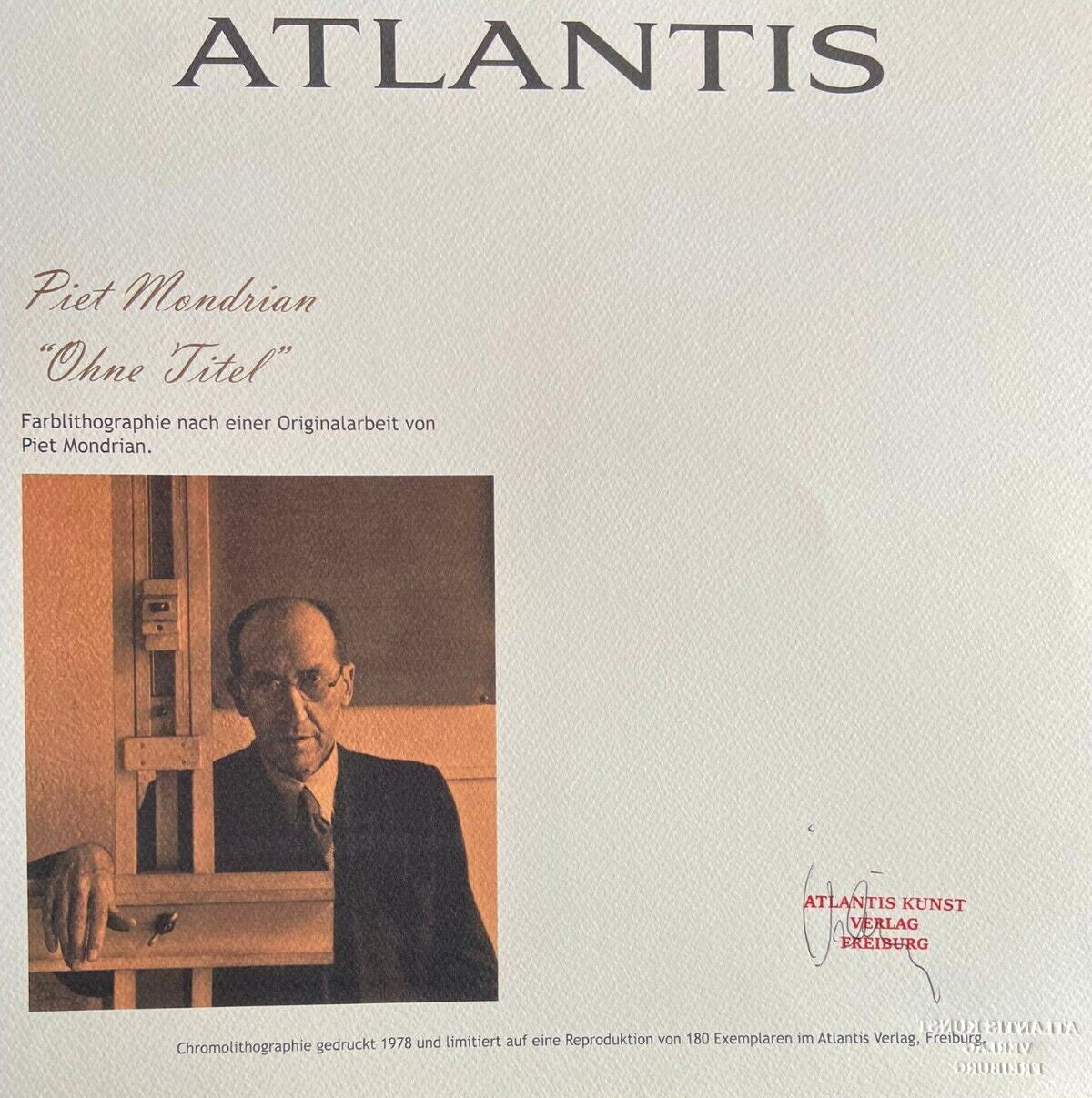 Piet Mondrian Lithograph Certified Numbered Coa