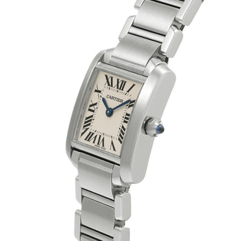 Cartier Tank Francaise Sm W51008Q3 Silver Ladies Used Watch #71467