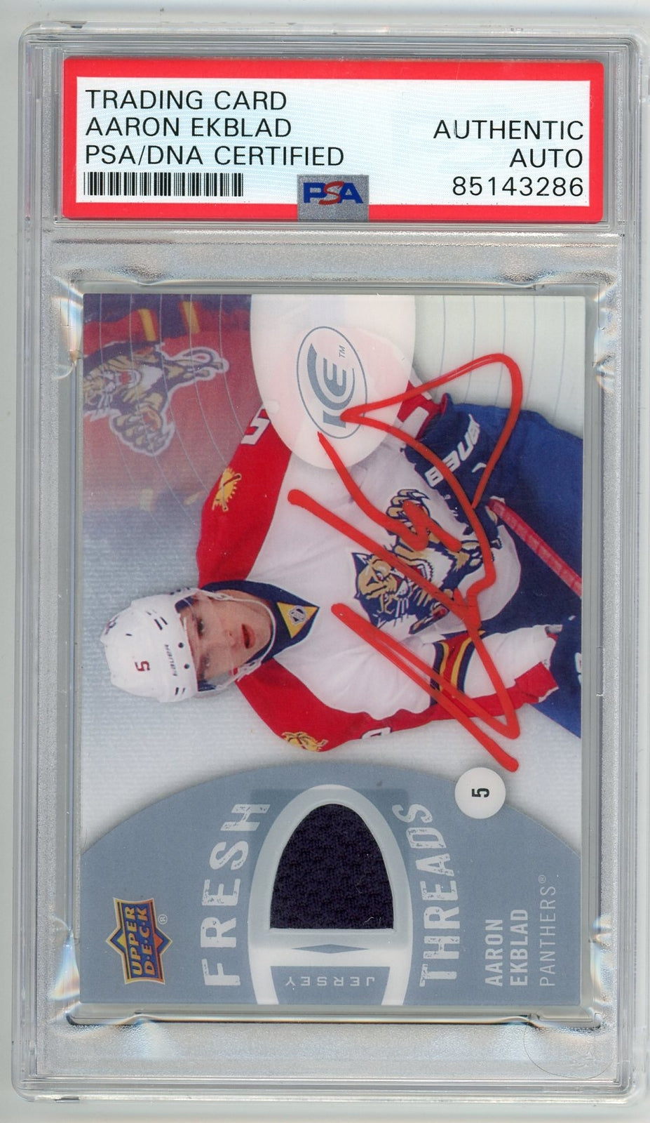 Aaron Ekblad Autographed 2014-15 Upper Deck Fresh Threads #Ft-Ae Psa Authentic A