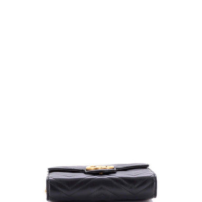 Gucci Gg Marmont Chain Wallet Matelasse Leather Mini
