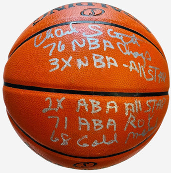 Charlie Scott Autographed Spalding Stat Basketball (Jsa)