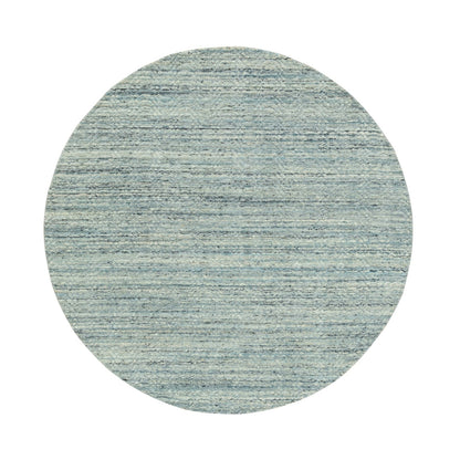 6'X6' Hand Loomed Variegated Text Design Round Wool Modern Oriental Rug