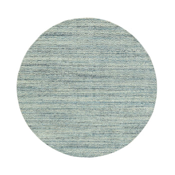 6'X6' Hand Loomed Variegated Text Design Round Wool Modern Oriental Rug