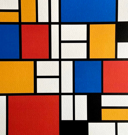 Piet Mondrian Lithograph Coa Numbered Limited Signed Stamped