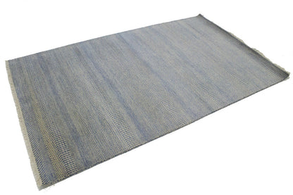 Blue & Ivory Handmade Grass Style Rug Modern Oriental Carpet 5X8'5 ft