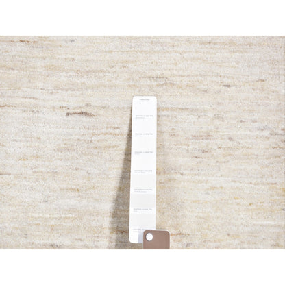 8'7"X12' Ivory Modern Wool Gabbeh Design Hand Knotted Oriental Rug