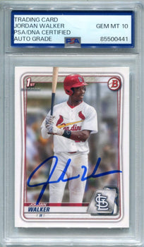 Jordan Walker 2021 1St Bowman Psa Auto Gem Mt 10 Card
