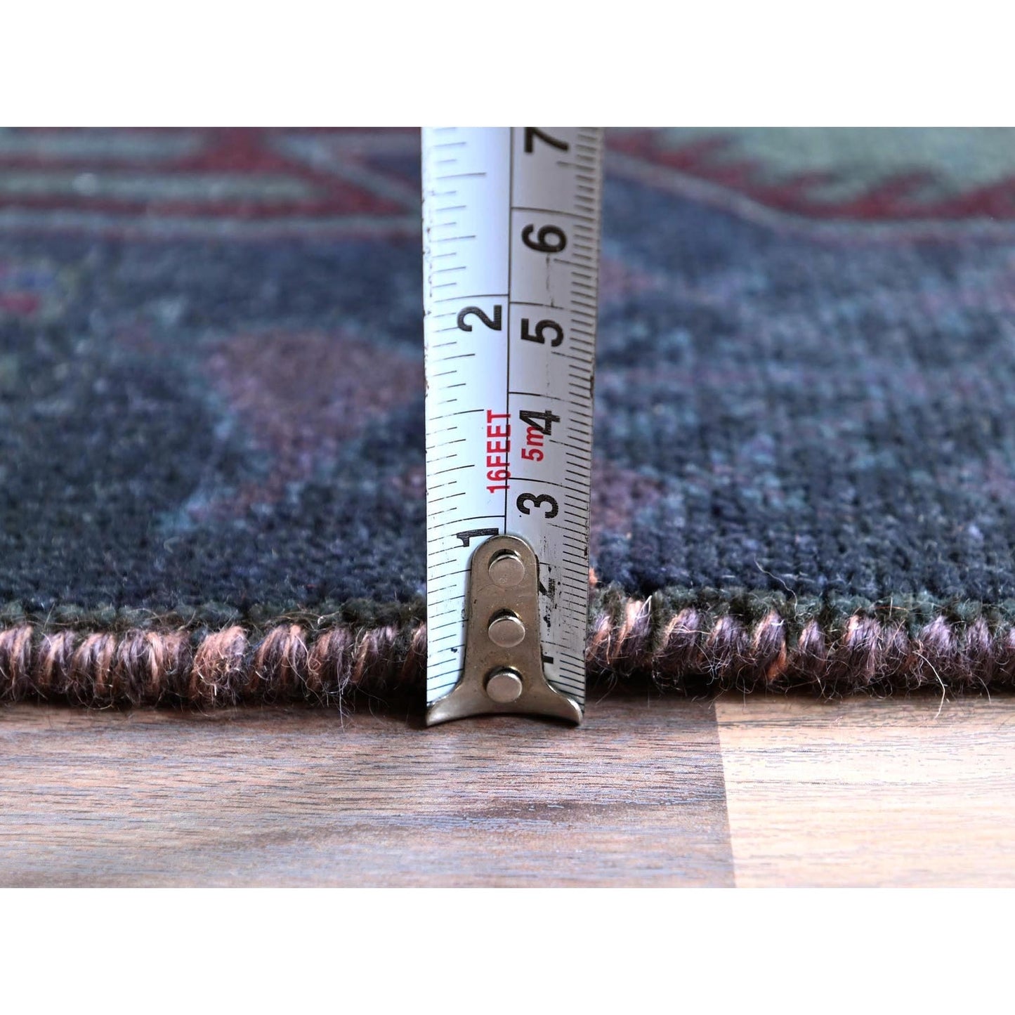 3'X9'9" Overdyed Purple Vintage Zoroastrian Wool Hand Knotted Runner Rug