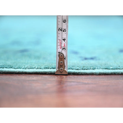 8'9"X11'7" Teal Overdyed Kazak All Over Design Hand Knotted 100% Wool Rug