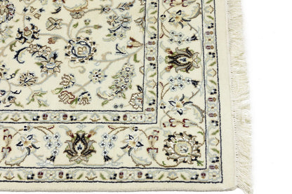 Hand-Knotted Cream Floral Classic Indo-Nain