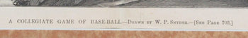 Vintage 1800'S Harper'S Weekly Newspaper Baseball