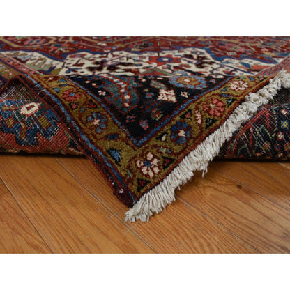 8'3"X11'9" Emboldened Red Antique Zoroastrian Soft Wool Hand Knotted Rug