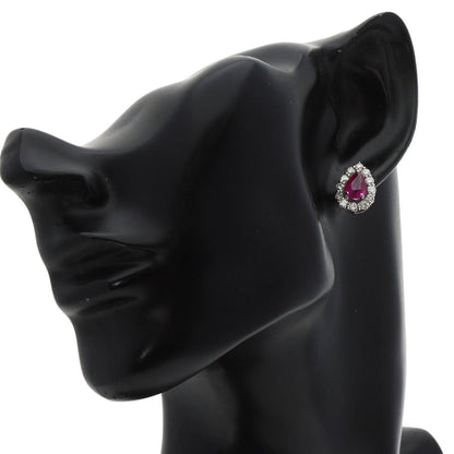 1.12Ct Ruby Diamond Earring Platinum Pt950 Pt900