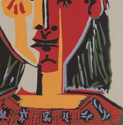 Pablo Picasso Bust Of A Woman With Hat " Offset Lithograph Cubism