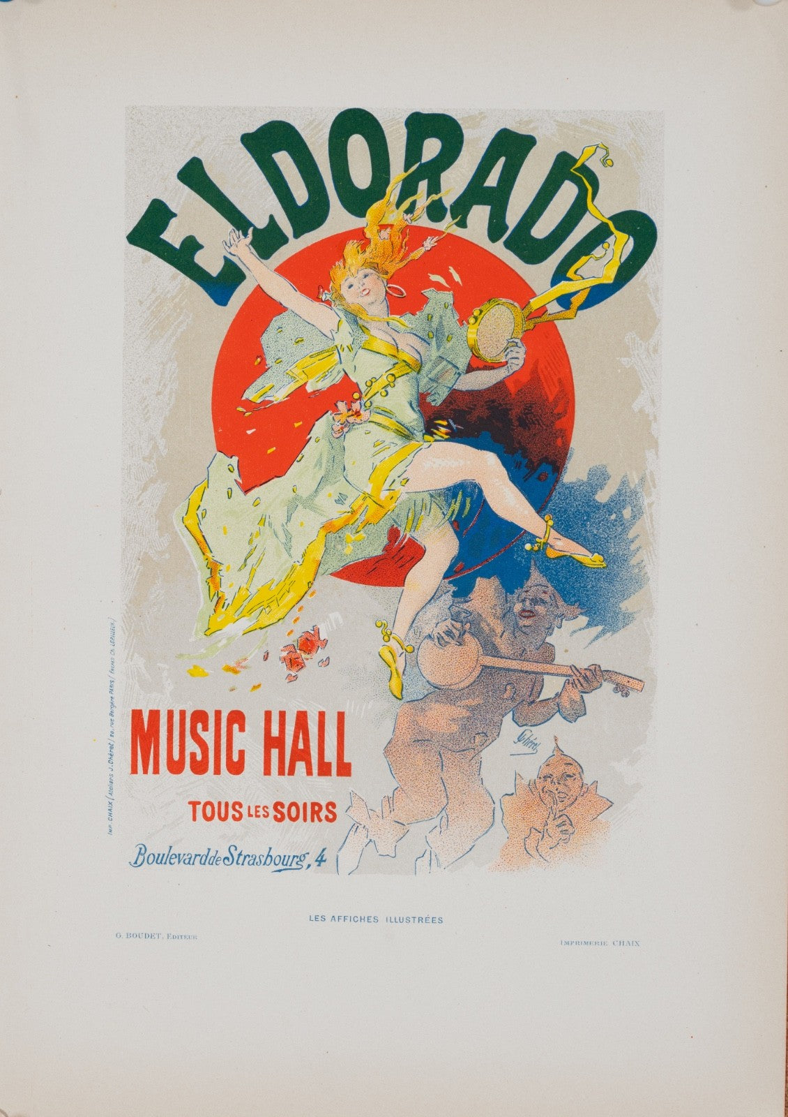 1896 Cheret Eldorado Les Affiches Illustrees Original Lithograph Mint