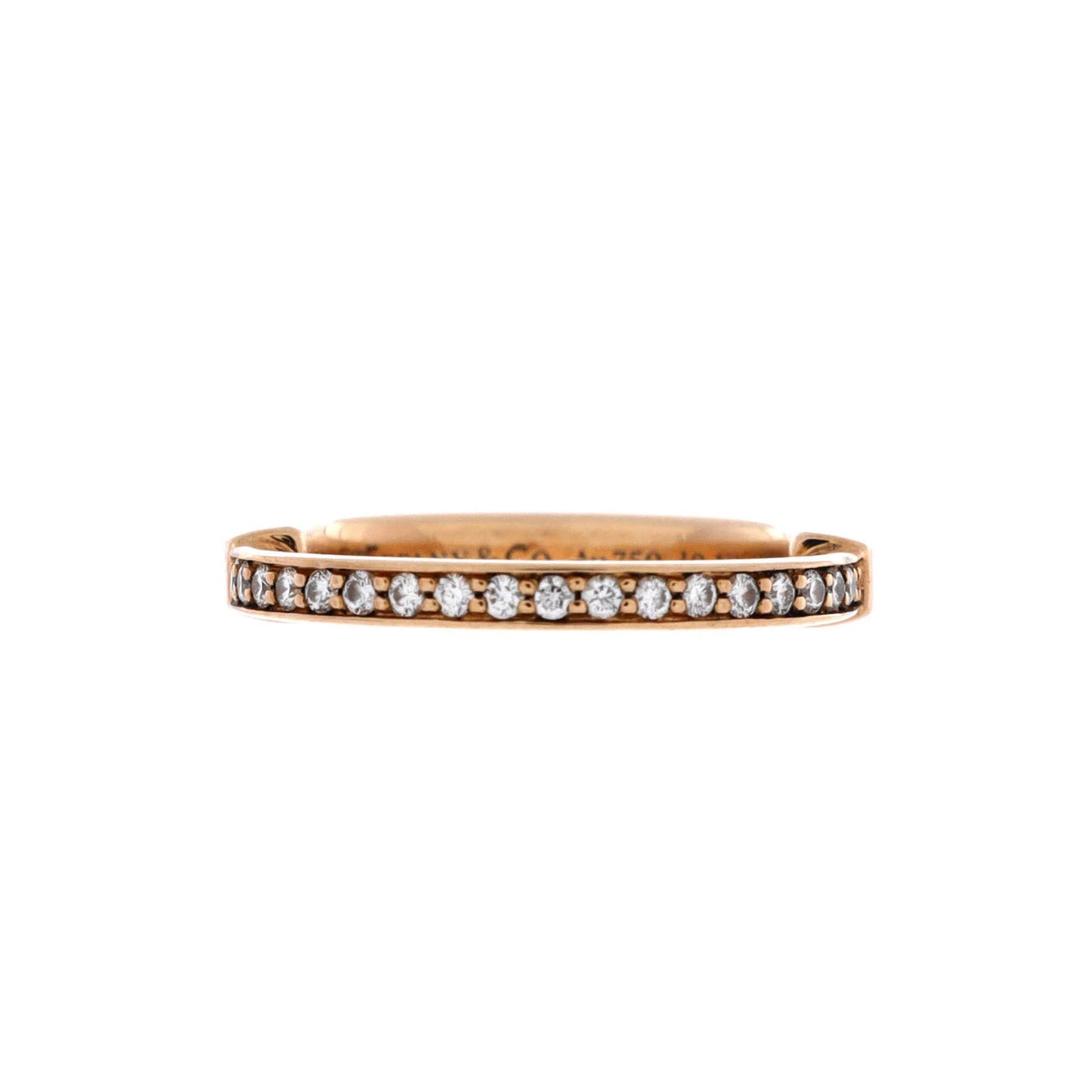 Tiffany & Co. Lock Ring 18K Rose Gold With Diamonds
