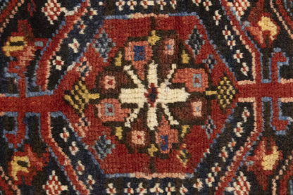 Semi-Antique Oriental Rug Rusty Red Geometric