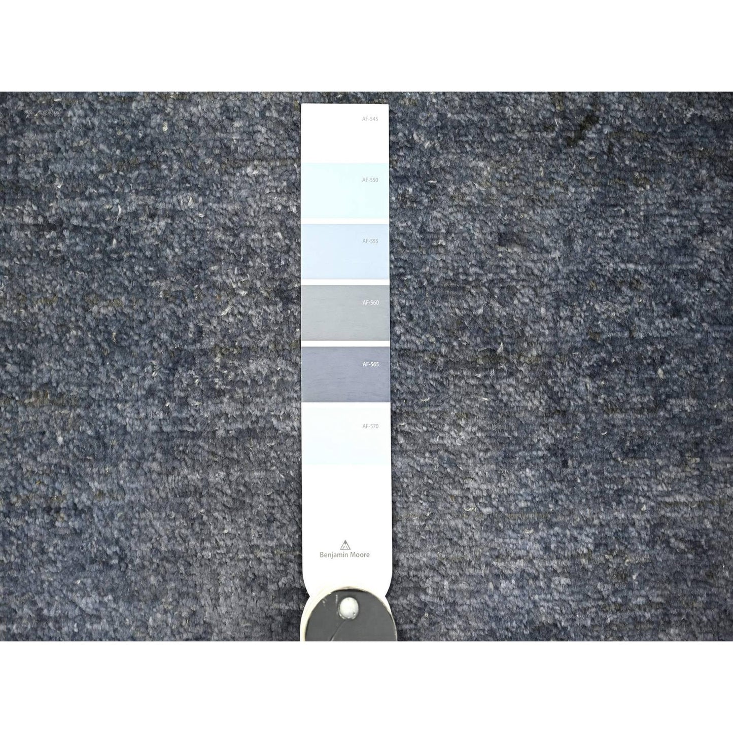 8'10"X12'1" Blue Gray Modern Tree Design 100% Wool Hand Knotted Rug