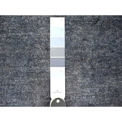 8'10"X12'1" Blue Gray Modern Tree Design 100% Wool Hand Knotted Rug