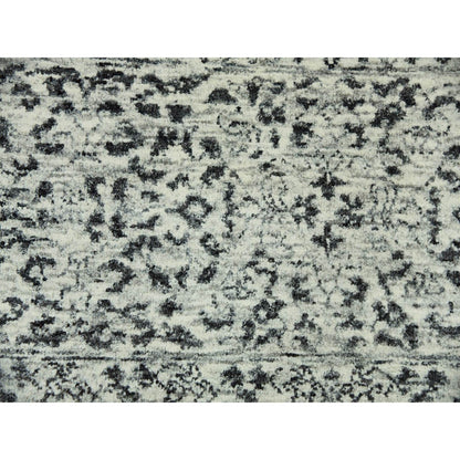 8'X9'10" White Undyed 100% Wool Hand Knotted Mamluk Dynasty Design Rug