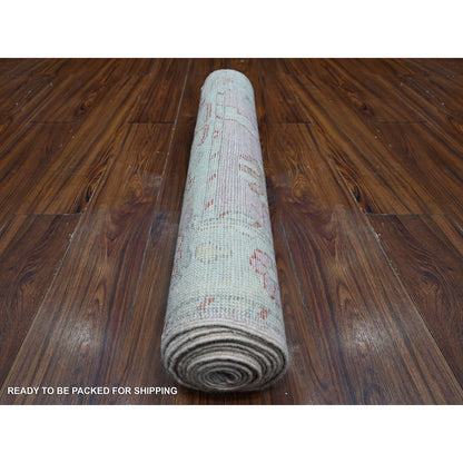 2'10"X11'6" Dust Storm Pink Angora Oushak Runner Oriental Rug