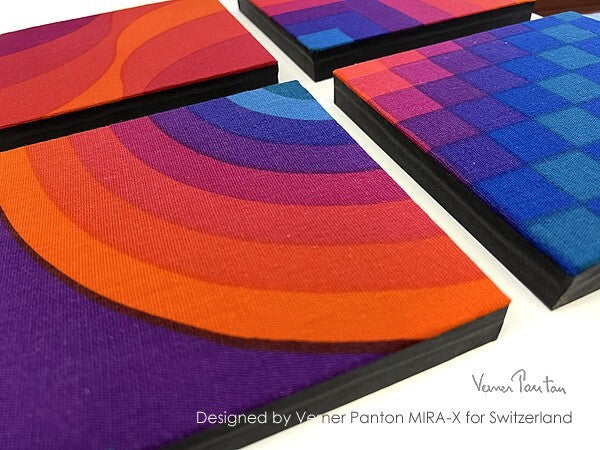 Verner Panton Mira X Kurven Wave 4Sets Original Cloth Wall Art Board Mid Century
