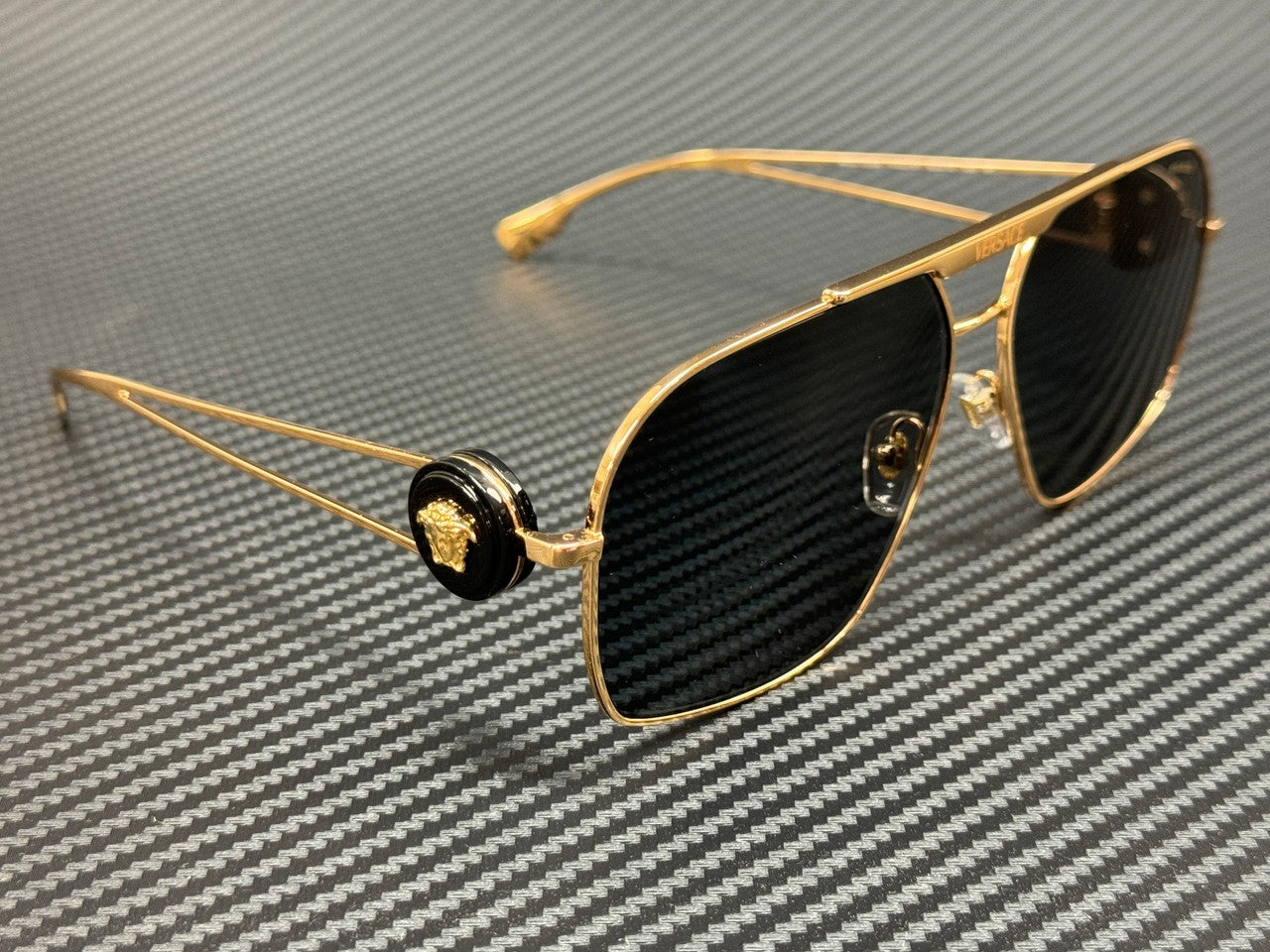 VERSACE VE2269 100281 Gold Grey Polarized Men's 62 mm Sunglasses