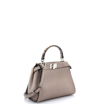 Fendi Selleria Peekaboo Bag Leather With Python Mini