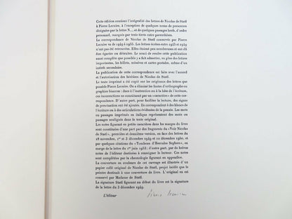 Nicolas De Stael -Lettres De Nicolas De Stael A Pierre Lecuire 1966 Ed225 Signed