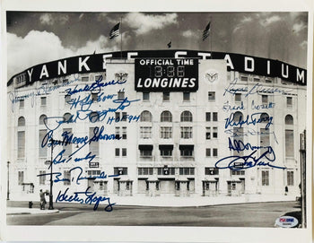 New York Yankee Greats Signed Baseball 11X14