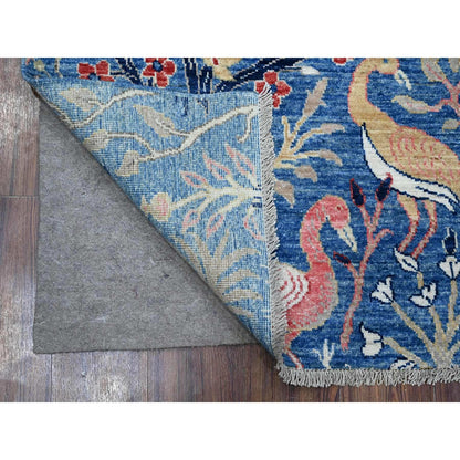 5'X6'10" Lake Blue Hand Knotted Peshawar Tree Of Life Wool Oriental Rug