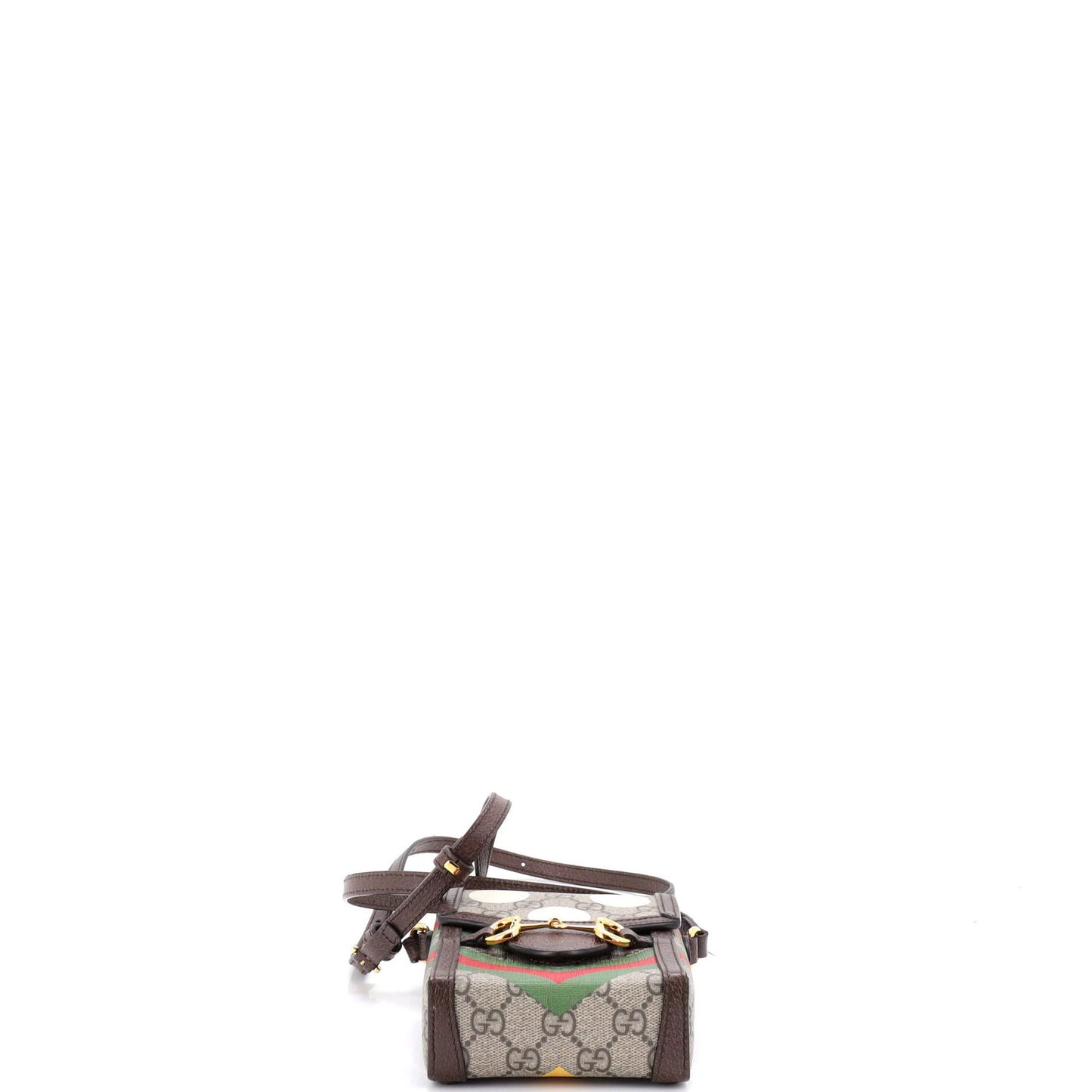 Gucci Horsebit 1955 Crossbody Bag Printed Gg Coated Canvas Mini