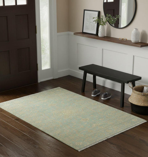 Muted Color Hand-Knotted Wool Oriental Rug Entryway Decor Carpet 4x6ft