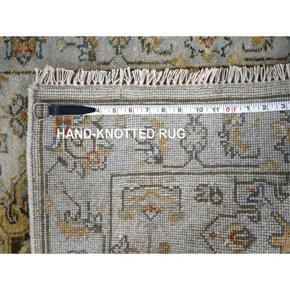 2'9"X13'8" Snowbound White Hand Knotted Karjihooz 100% Wool Runner Rug