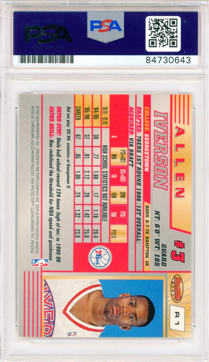 Allen Iverson Autographed 1997 Bowman'S Best Card #R1 (Psa Auto)