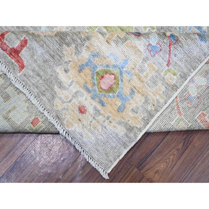 8'1"X10'8" Taupe Afghan Angora Oushak Soft Wool Hand Knotted Oriental Rug