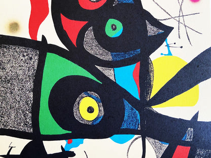 Joan Mir Lithograph Poligrafa Barcelona 1973 Published Signed Op