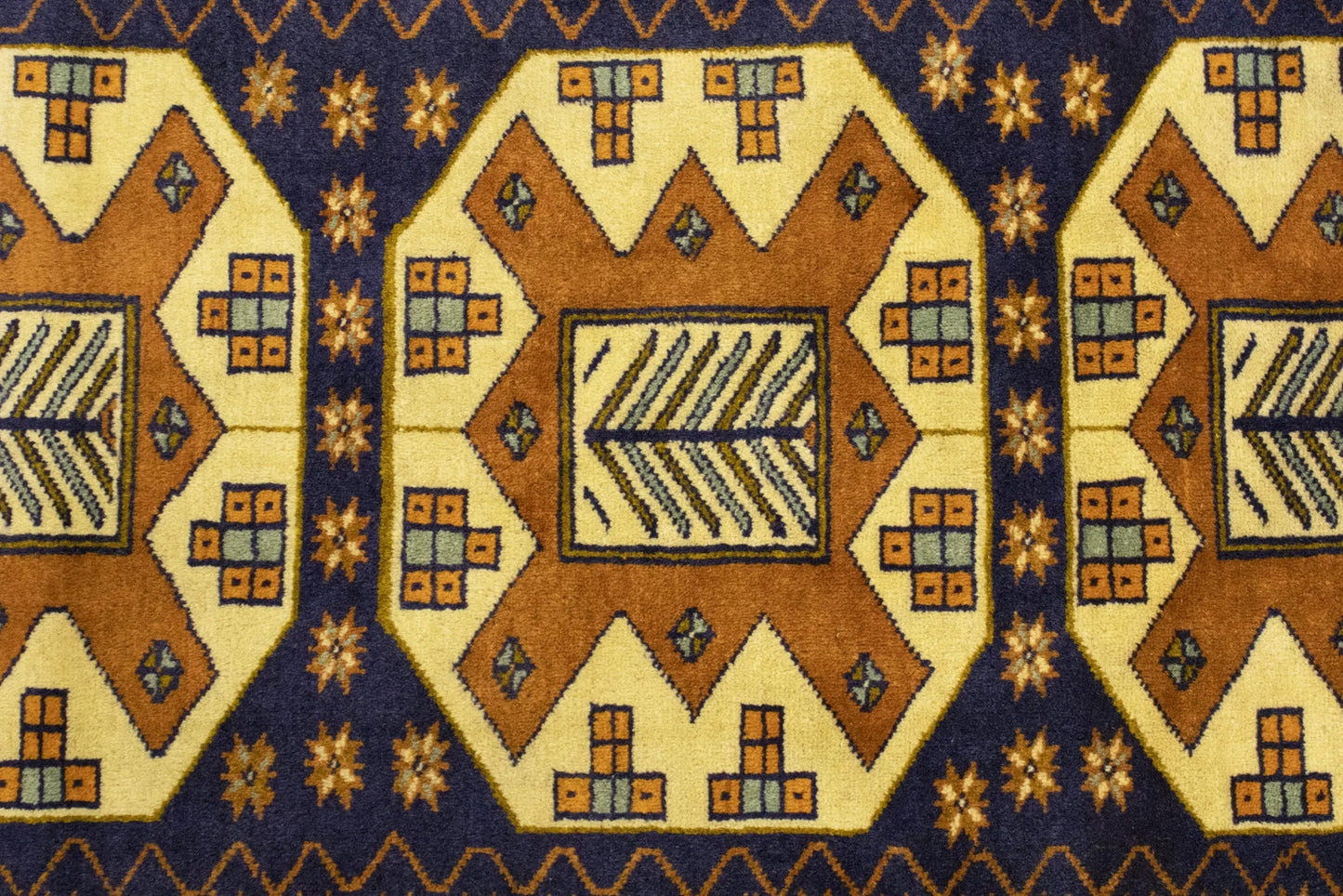 ft Handmade Plum & Ocher Oriental Rug Geometric Design Boho Decor Carpet 5X6