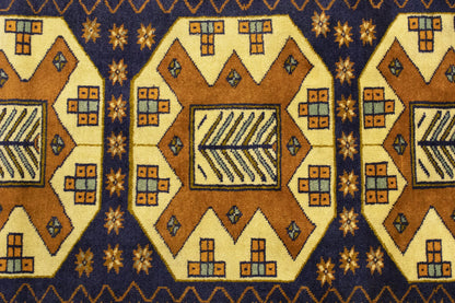 ft Handmade Plum & Ocher Oriental Rug Geometric Design Boho Decor Carpet 5X6