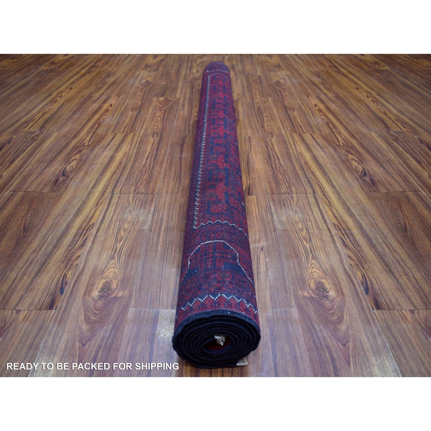 5'5"X7'8" Deep Red Afghan Khamyab Soft And Shiny Wool Hand Knotted Rug