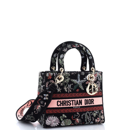 Christian Dior Lady D-Lite Bag Embroidered Canvas Medium