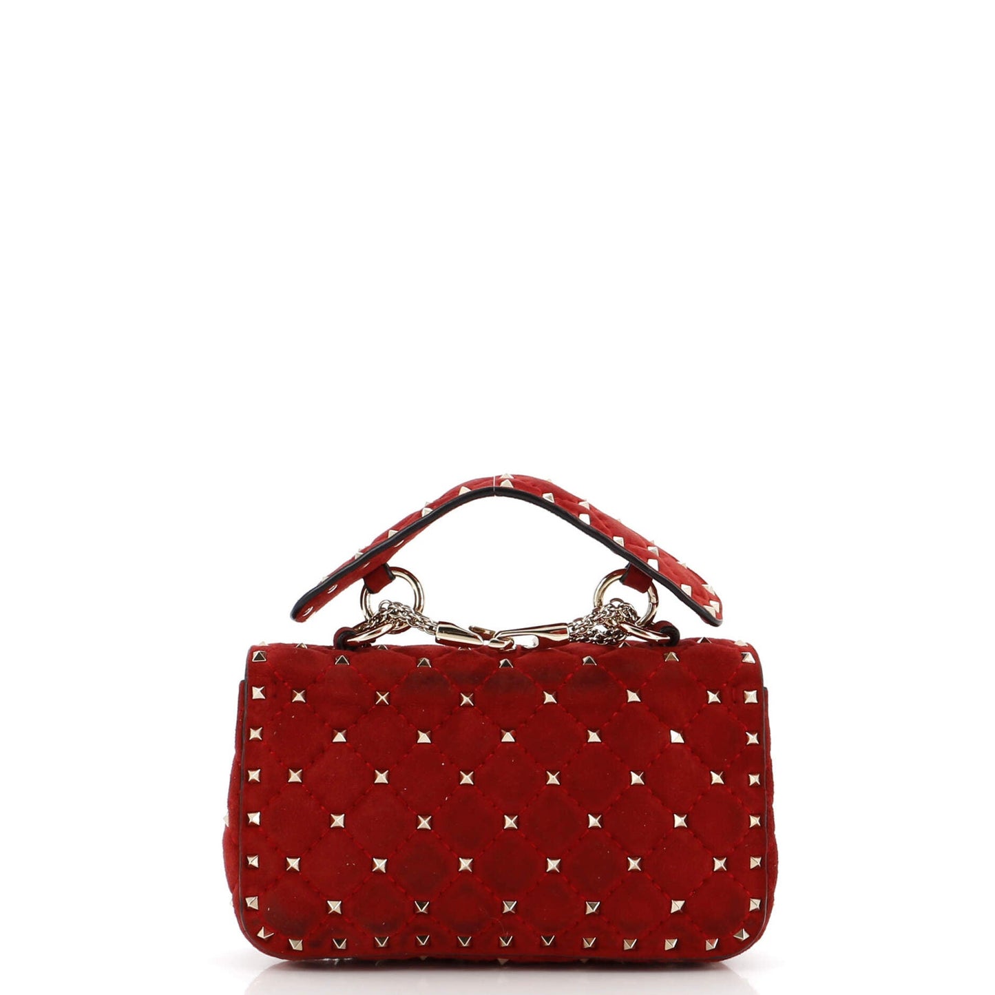 Valentino Garavani Rockstud Spike Flap Bag Quilted Suede Small