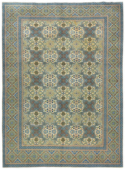 Semi Antique Wool Oriental Rug 9X12 Ft Floral
